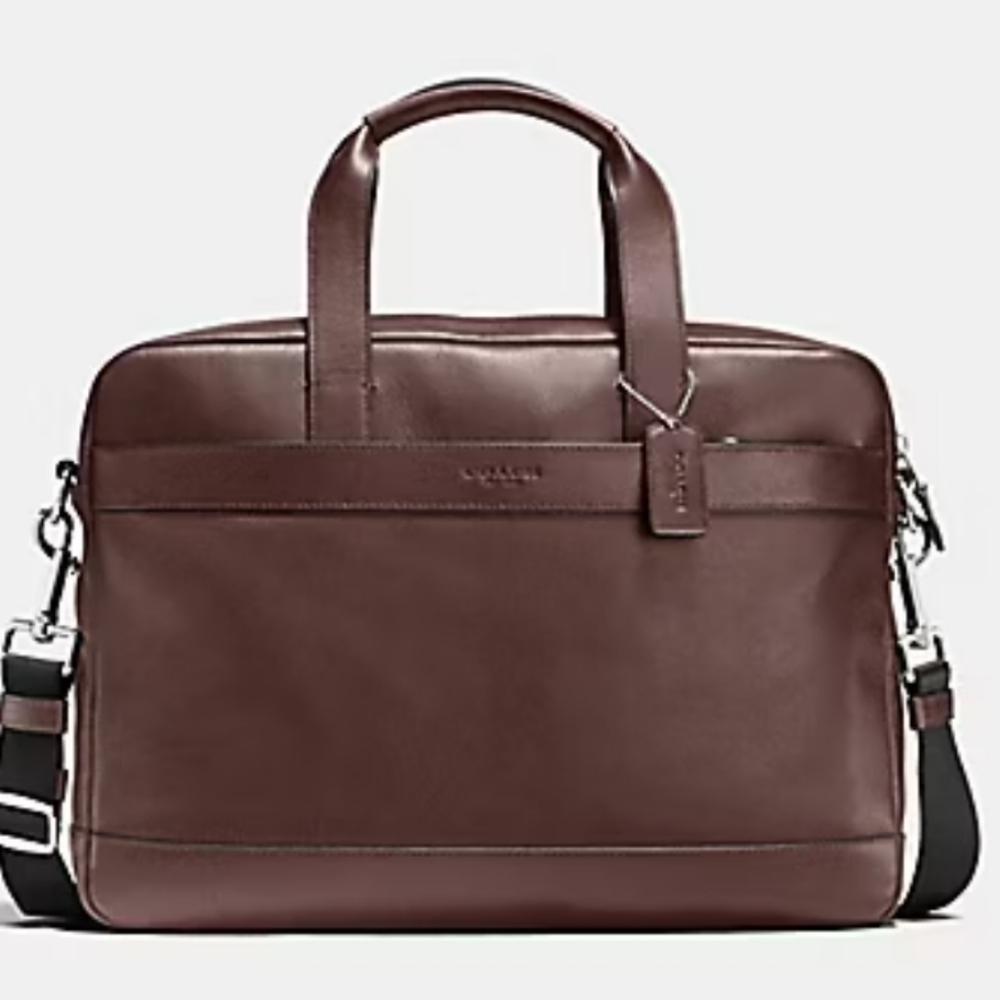 COACH F54801 - HAMILTON Briefcase BAG IN SMOOTH LEATHER - MAHOGANY